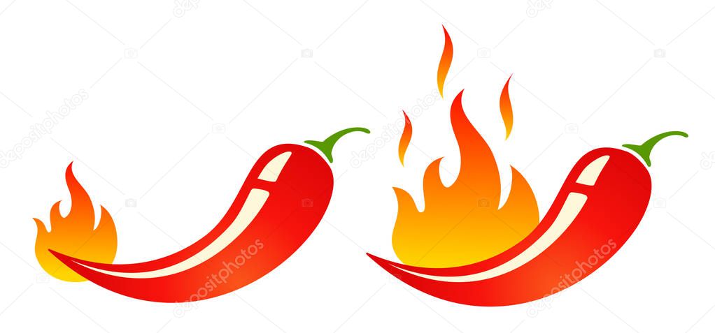 Mild and hot chilli pepper