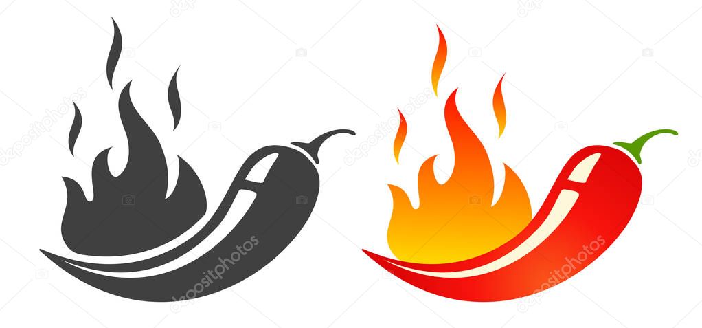Hot chilli pepper. Vector emblems jalapeno or chilli peppers. Chili pepper.
