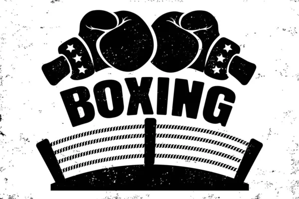 Ретро емблема для боксу — стоковий вектор