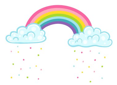 gökkuşağı üzerinde Unicorn boynuz ile Panda 