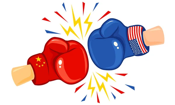 США против Китая, торговая война . — стоковый вектор