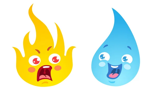 Fuego y agua. — Vector de stock