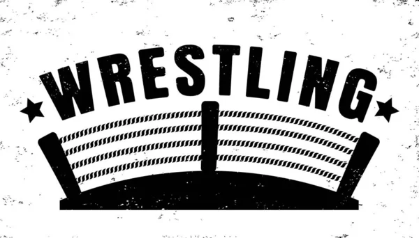 Emblema retrò per il wrestling — Vettoriale Stock