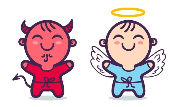 Angel and devil. — Stock Vector