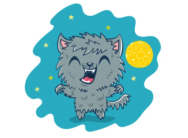 Werewolf  in kawaii style — Stock Vector