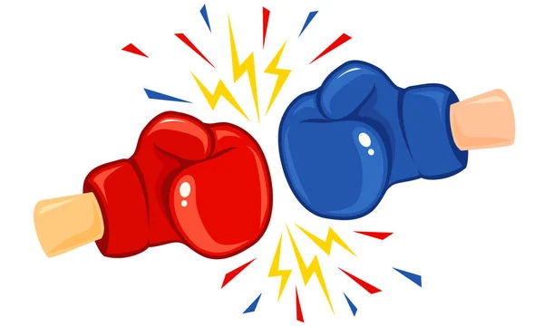 Emblème vintage de deux gants de boxe . — Image vectorielle