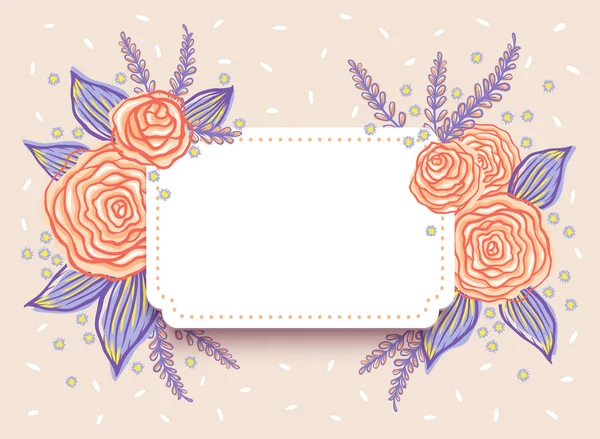 Invitación de boda con rosas . — Vector de stock