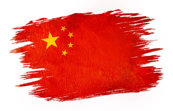 Vintage Kina Flagga Ritning Flagga Kina Grunge Stil — Stockfoto