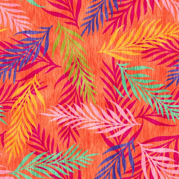 Seamless Tropical Pattern Exotic Leaves Floral Pattern Tropical Plants Colorful — Stock Photo, Image