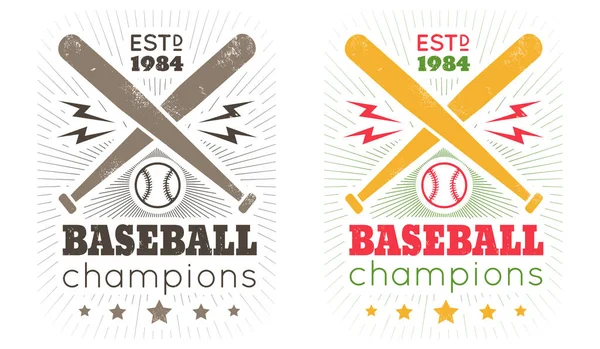 Logotipo Esporte Vetorial Para Beisebol Com Bastões Bola Emblema Vetor — Vetor de Stock