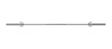 bir tek metal halter yatay olarak beyaz bir arka plan üzerinde asılı herhangi bir ağırlık olmadan 3D render.