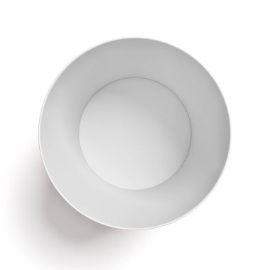 beyaz bir arka plan üzerinde en iyi görünüm büyük patlamış mısır boş kovaya 3D render.