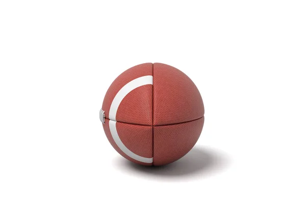 3d 在白色背景下为美式足球渲染红色椭圆形球. — 图库照片
