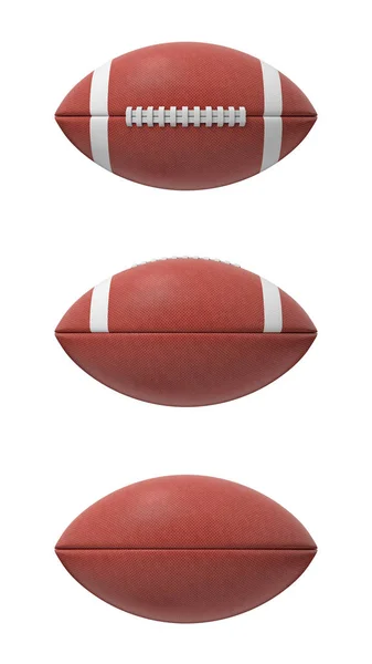 3D vykreslování sada ovál americký fotbal míč izolovaných na bílém pozadí. — Stock fotografie