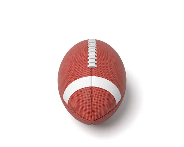 3D-weergave van een rode ovale bal voor American football op een witte achtergrond. — Stockfoto