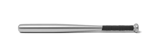 3D-Darstellung eines einzelnen Metall-Baseballschlägers mit umwickeltem Griff isoliert auf weißem Hintergrund. — Stockfoto