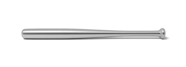 3d renderização de um único bastão de beisebol de metal com superfície brilhante isolado em um fundo branco . — Fotografia de Stock