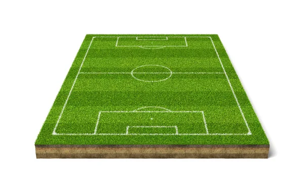 3d representación de un campo de fútbol hierba deporte con líneas blancas —  Fotos de Stock