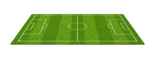 3d representación de un campo de fútbol hierba deporte con líneas blancas —  Fotos de Stock