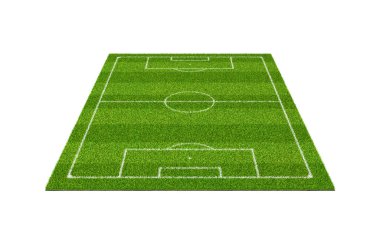 beyaz çizgili bir futbol çim spor alanının 3B oluşturma