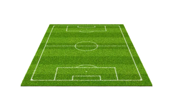 3d rendu d'un terrain de sport d'herbe de football avec des lignes blanches — Photo