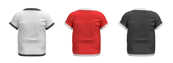 3d representación de tres camisas en forma de torso masculino desde la vista posterior sobre un fondo blanco . —  Fotos de Stock