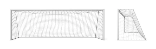 3d renderização de branco vazio futebol portões isolados em um fundo branco . — Fotografia de Stock