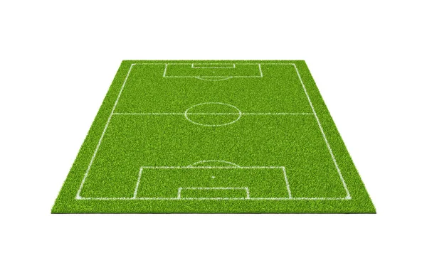 3D візуалізація футбольного спортивного поля з білими лініями — стокове фото