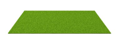 yeşil çimenlerin üzerinde beyaz bir arka plan ile izole spor alanının 3B oluşturma.