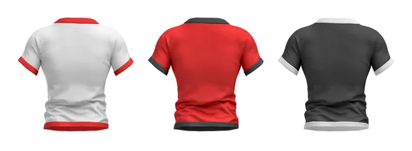 3D-Darstellung von drei Hemden in Form eines männlichen Torsos von der Rückseite auf weißem Hintergrund. — Stockfoto
