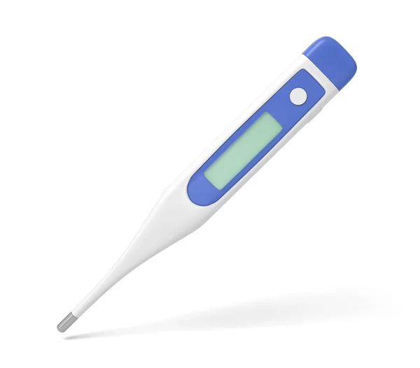 3D-Darstellung eines elektrischen Thermometers auf weißem Hintergrund. — Stockfoto