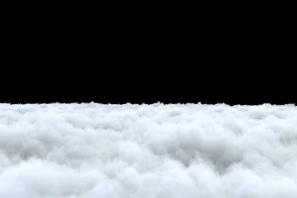 3D рендеринг толстых белых облаков на черном фоне — стоковое фото