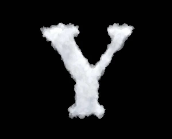 3D vykreslování ve tvaru písmene Y Cloud izolované na černém pozadí. — Stock fotografie