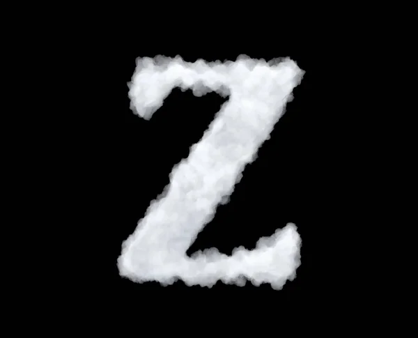 黒い背景に白い雲が厚い Z 文字の 3 d レンダリング — ストック写真