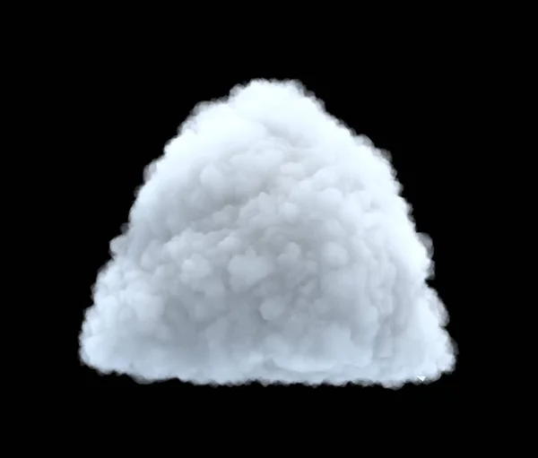 Representación 3d de una nube cúmulo voluminoso blanco sobre un fondo negro . — Foto de Stock
