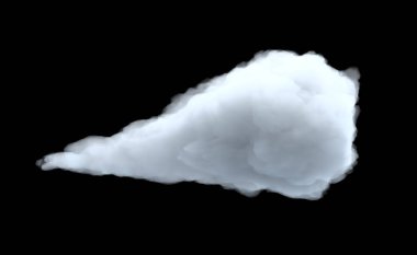 siyah bir zemin üzerine beyaz hantal kümülüs bulut 3D render.
