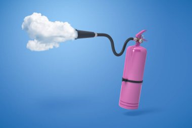 pembe köpük taşınabilir yangın söndürücü mavi arka plan üzerinde 3D render