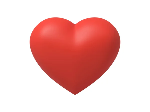 Rendering 3d del cuore rosso isolato su sfondo bianco . — Foto Stock