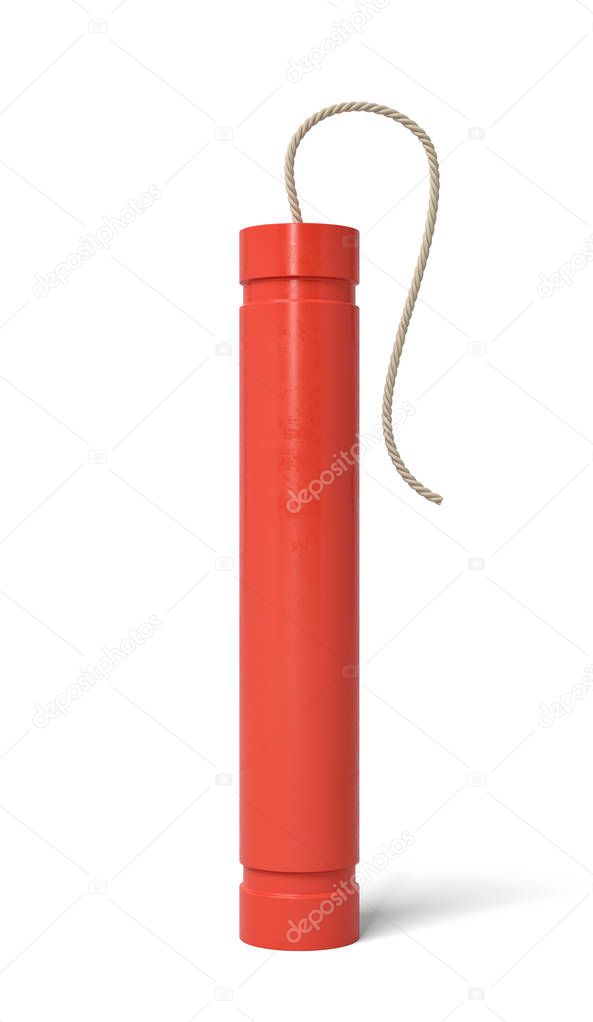 3d rendering of a dynamite stick on a white background.