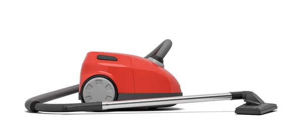 3d rendering of red electric vacuum cleaner isolated on white background — Stock Photo, Image