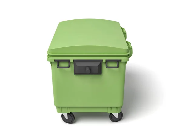 3d rendering of green trash bin isolated on white background — Stock Photo, Image