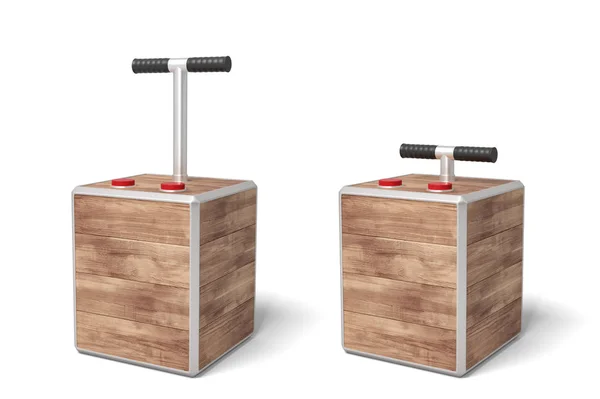 3D-Rendering von zwei Zünder-Boxen isoliert auf weißem Hintergrund — Stockfoto