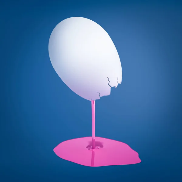3D render havada Mor boya kardeşimiz out ile daha küçük sonunda kırık yumurta ve su birikintisi şekillendirme. — Stok fotoğraf