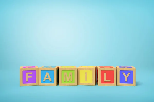 Rendering 3d di blocchi di giocattoli alfabeto su sfondo blu . — Foto Stock