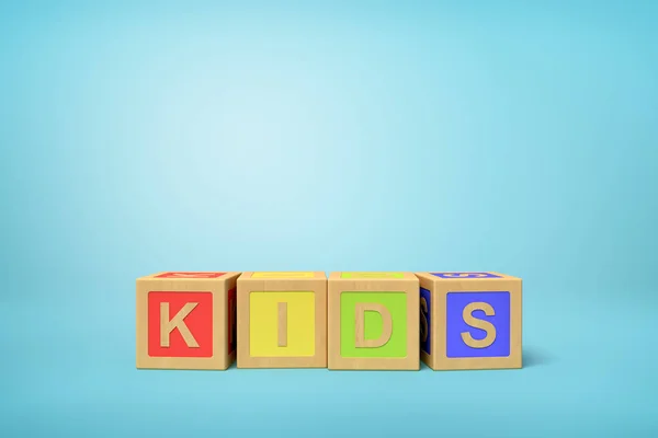 3D renderização de blocos de brinquedos alfabeto no fundo azul . — Fotografia de Stock
