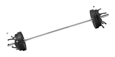 Kopyalama alanı ile beyaz arka plan üzerinde izole eritme ağırlık plakaları ile barbell 3d render.