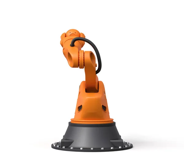 3D-återgivning av orange robotic arm isolerad på vit bakgrund — Stockfoto