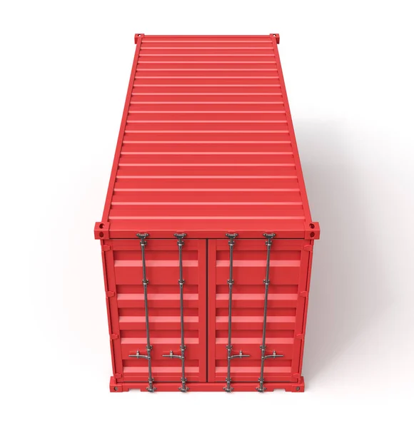 3d representación de contenedor cerrado de envío rojo aislado sobre fondo blanco —  Fotos de Stock