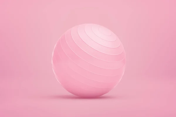 3D renderização de fitball rosa no fundo rosa — Fotografia de Stock