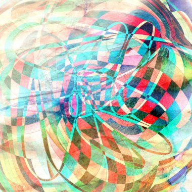 Farklı renkli dalga elemanları ile soyut suluboya parlak arka plan